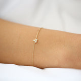 14K Gold Triangle Trio Dainty Diamond Bracelet Ferkos Fine Jewelry