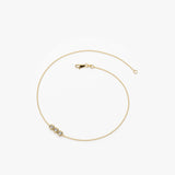 14K Gold Trio Diamond Bracelet with Thin Chain  Ferkos Fine Jewelry