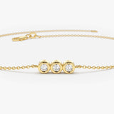14K Gold Trio Diamond Bracelet with Thin Chain Ferkos Fine Jewelry