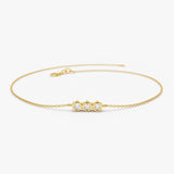 14K Gold Trio Diamond Bracelet with Thin Chain 14K Gold Ferkos Fine Jewelry