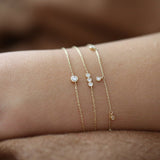 14k Gold Bezel Setting Diamond Solitaire Bracelet 0.05ctw Ferkos Fine Jewelry