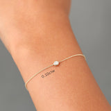 14k Gold Bezel Setting Diamond Solitaire Bracelet 0.05ctw Ferkos Fine Jewelry