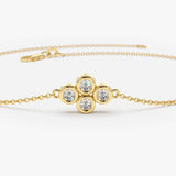 14K Gold Dainty Quad Diamond Bracelet  Ferkos Fine Jewelry
