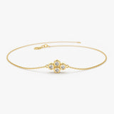 14K Gold Dainty Quad Diamond Bracelet 14K Gold Ferkos Fine Jewelry