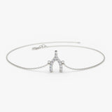 14K Diamond Wishbone Charm Bracelet 14K White Gold Ferkos Fine Jewelry