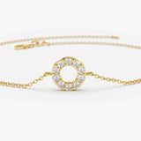 14K Gold Round Pave Diamond Bracelet Ferkos Fine Jewelry