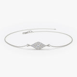 14k Gold All Diamond Evil Eye Bracelet 14K White Gold Ferkos Fine Jewelry