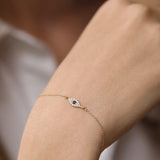 14k Diamond and Sapphire Evil Eye Bracelet  Ferkos Fine Jewelry