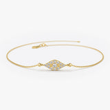 14k Gold All Diamond Evil Eye Bracelet 14K Gold Ferkos Fine Jewelry