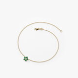 14K Emerald and Diamond Flower Charm Bracelet Ferkos Fine Jewelry