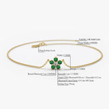 14K Emerald and Diamond Flower Charm Bracelet Ferkos Fine Jewelry