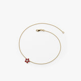 14K Ruby and Diamond Flower Charm Bracelet Ferkos Fine Jewelry