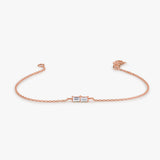 14k Double Baguette Diamond Bracelet 14K Rose Gold Ferkos Fine Jewelry