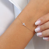 14K Gold Diamond Cross Bracelet Ferkos Fine Jewelry