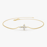 14K Gold Diamond Cross Bracelet 14K Gold Ferkos Fine Jewelry