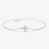 14K Gold Diamond Cross Bracelet 14K White Gold Ferkos Fine Jewelry