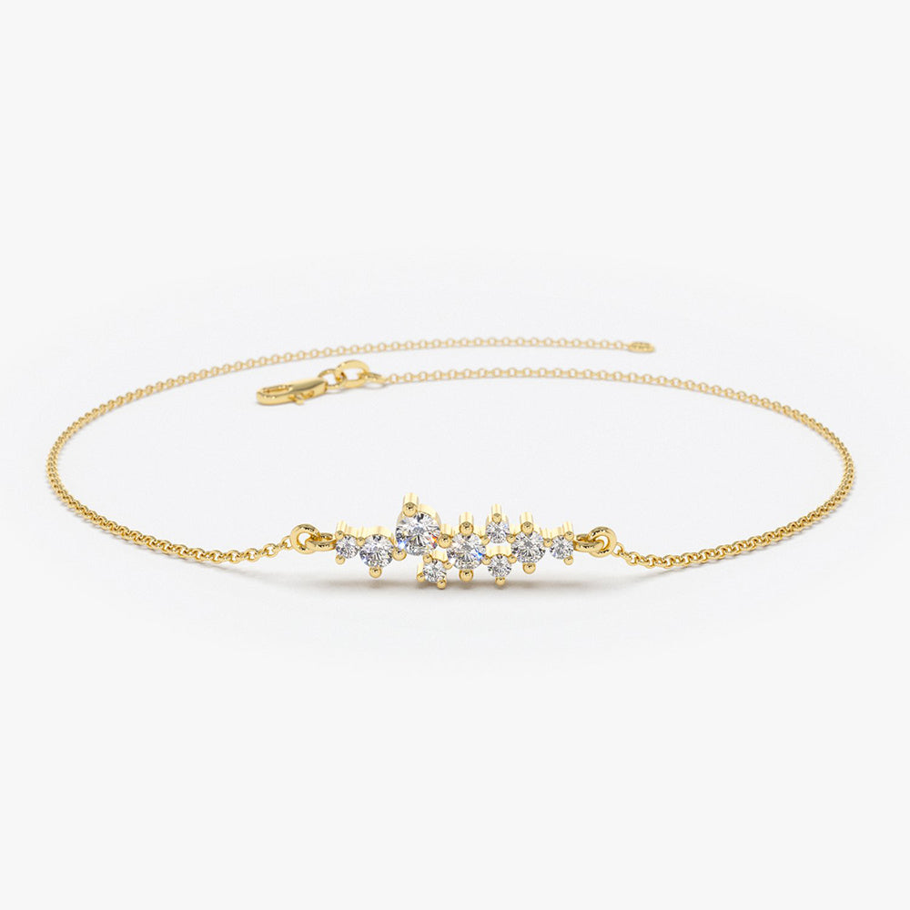 14k Diamond Cluster Bracelet 14K Gold Ferkos Fine Jewelry