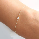 14K Gold Dainty Baguette Diamond Bracelet Ferkos Fine Jewelry