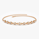 14K Gold Bezel Set Diamond Bracelet 14K Rose Gold Ferkos Fine Jewelry