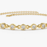 14K Gold Bezel Set Diamond Bracelet Ferkos Fine Jewelry