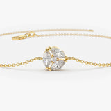 14K Gold Marquise Diamond Cluster Bracelet Ferkos Fine Jewelry