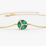 14K Marquise Emerald Cluster Bracelet  Ferkos Fine Jewelry