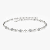 14k Bezel Setting Diamond with Milgrain Bracelet 14K White Gold Ferkos Fine Jewelry