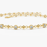 14k Bezel Setting Diamond with Milgrain Bracelet Ferkos Fine Jewelry