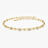 14k Bezel Setting Diamond with Milgrain Bracelet 14K Gold Ferkos Fine Jewelry