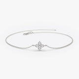 14K Gold Diamond Clover Bracelet 14K White Gold Ferkos Fine Jewelry