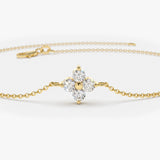 14K Gold Diamond Clover Bracelet Ferkos Fine Jewelry