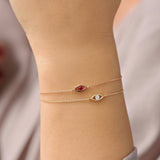 14k Channel Setting Diamond Evil Eye Bracelet Ferkos Fine Jewelry