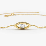 14k Channel Setting Diamond Evil Eye Bracelet Ferkos Fine Jewelry