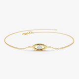 14k Channel Setting Diamond Evil Eye Bracelet 14K Gold Ferkos Fine Jewelry