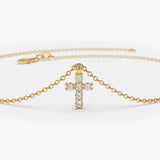 14k Gold Tiny Diamond Cross Charm Bracelet Ferkos Fine Jewelry
