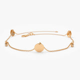 14k Dangling Diamond Bracelet with Dangling Gold Disc 14K Rose Gold Ferkos Fine Jewelry