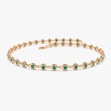 14k Bezel Set Emerald Tennis Bracelet 14K Rose Gold Ferkos Fine Jewelry