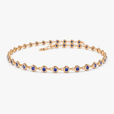 14k Bezel Set Sapphire Tennis Bracelet 14K Rose Gold Ferkos Fine Jewelry