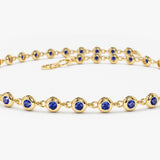 14k Bezel Set Sapphire Tennis Bracelet  Ferkos Fine Jewelry
