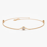 14K Gold 3 Stone 0.30ctw Diamond by The Yard Solitaire Bracelet 14K Rose Gold Ferkos Fine Jewelry