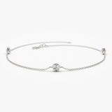 14K Gold 5 Stone 0.50ctw Diamond by The Yard Solitaire Bracelet 14K White Gold Ferkos Fine Jewelry
