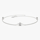 14K Gold 3 Stone 0.30ctw Diamond by The Yard Solitaire Bracelet 14K White Gold Ferkos Fine Jewelry