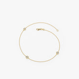 14K Gold 3 Stone 0.30ctw Diamond by The Yard Solitaire Bracelet Ferkos Fine Jewelry