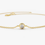14K Gold 5 Stone 0.50ctw Diamond by The Yard Solitaire Bracelet Ferkos Fine Jewelry