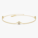 14K Gold 3 Stone 0.30ctw Diamond by The Yard Solitaire Bracelet 14K Gold Ferkos Fine Jewelry