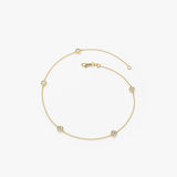 14K Gold 5 Stone 0.50ctw Diamond by The Yard Solitaire Bracelet Ferkos Fine Jewelry