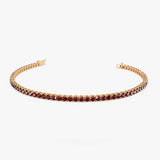 14k Prong Setting Red Garnet Tennis Bracelet 14K Rose Gold Ferkos Fine Jewelry