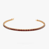 14k Prong Setting Red Garnet Tennis Bracelet 14K Rose Gold Ferkos Fine Jewelry