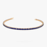 14k Prong Setting Sapphire Tennis Bracelet 14K Rose Gold Ferkos Fine Jewelry