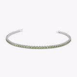 14k Prong Setting Peridot Tennis Bracelet 14K White Gold Ferkos Fine Jewelry